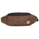 Miejska saszetka w brązowym kolorze zawieszona na regulowanym pasku-2