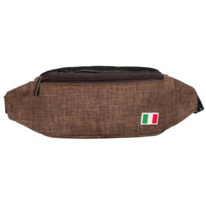 Miejska saszetka w brązowym kolorze zawieszona na regulowanym pasku-2