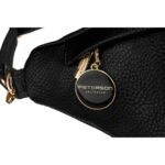 Klasyczna czarna saszetka damska nerka na biodra na ramię lub przez ramię crossbody eko skóra Peterson-4