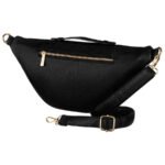 Klasyczna czarna saszetka damska nerka na biodra na ramię lub przez ramię crossbody eko skóra Peterson-5