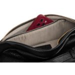 Klasyczna czarna saszetka damska nerka na biodra na ramię lub przez ramię crossbody eko skóra Peterson-7