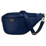 Granatowa sportowa nerka damska ze skóry ekologicznej saszetka na biodra lub na ramię crossbody Peterson-3