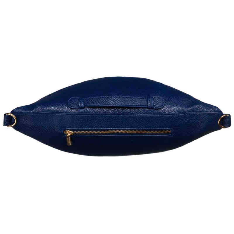 Granatowa sportowa nerka damska ze skóry ekologicznej saszetka na biodra lub na ramię crossbody Peterson-5