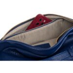 Granatowa sportowa nerka damska ze skóry ekologicznej saszetka na biodra lub na ramię crossbody Peterson-8