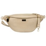 Beżowa nerka damska ze skóry ekologicznej saszetka na biodra lub na ramię crossbody Peterson-2
