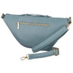 Modna sportowa niebieska saszetka damska na biodra, na ramię lub przez ramię nerka crossbody z eko skóry Peterson-5