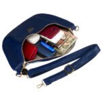 Duża granatowa nerka damska biodrówka saszetka ze skóry ekologicznej crossbody Peterson-8