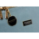 Niebieska saszetka damska biodrówka nerka na ramię crossbody z eko skóry Peterson-4