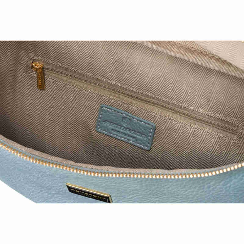 Niebieska saszetka damska biodrówka nerka na ramię crossbody z eko skóry Peterson-6
