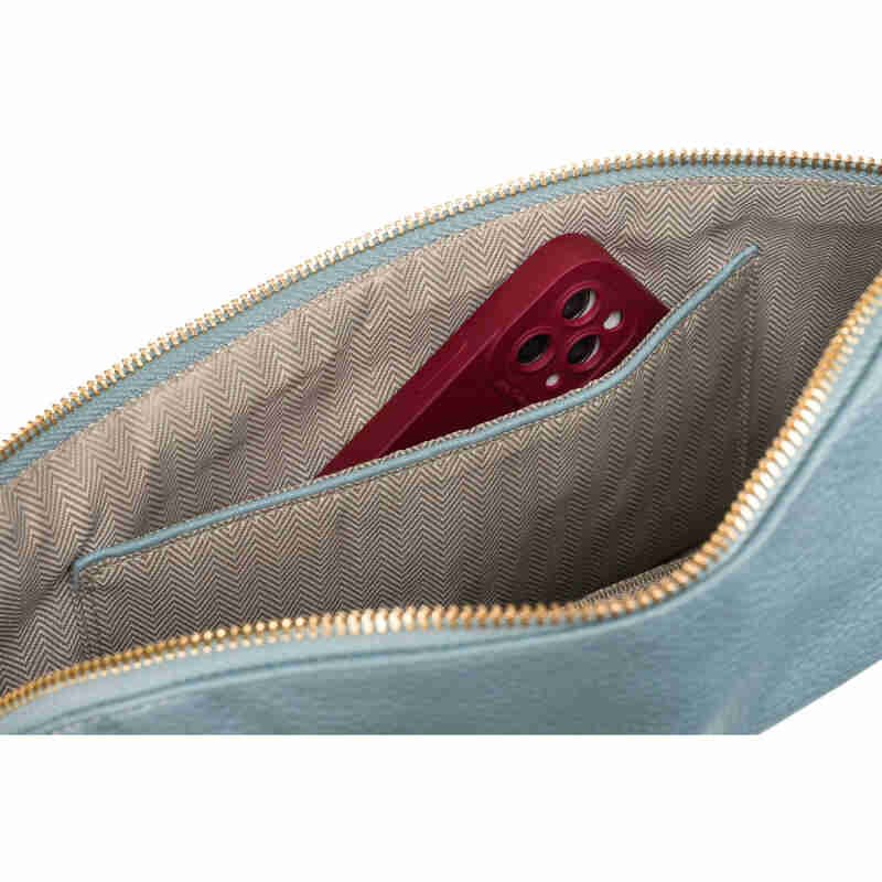 Niebieska saszetka damska biodrówka nerka na ramię crossbody z eko skóry Peterson-7