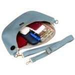 Niebieska saszetka damska biodrówka nerka na ramię crossbody z eko skóry Peterson-8