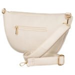 Miejska modna beżowa nerka damska na biodra lub przez ramię crossbody skóra ekologiczna Peterson-5