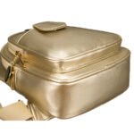 Złota błyszcząca saszetka nerka damska ze skóry ekologicznej plecaczek na jedno ramię Peterson-5