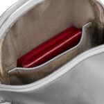 Modna srebrna saszetka damska z eko skóry nerka na ramię crossbody Peterson-7