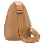 Sportowa beżowa saszetka damska na ramię nerka crossbody ze skóry ekologicznej Peterson-4