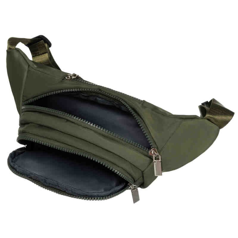 Zielona, sportowa saszetka z poliestru zawieszona na regulowanym pasku - Peterson-5