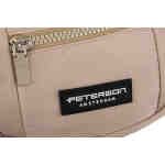 Sportowa saszetka z poliestru w beżowym kolorze, zawieszona na regulowanym pasku - Peterson-7