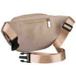Sportowa saszetka z poliestru w beżowym kolorze, zawieszona na regulowanym pasku - Peterson-4