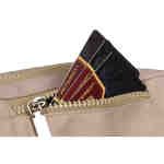 Sportowa saszetka z poliestru w beżowym kolorze, zawieszona na regulowanym pasku - Peterson-8