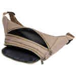 Sportowa saszetka z poliestru w beżowym kolorze, zawieszona na regulowanym pasku - Peterson-5