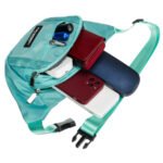 Saszetka sportowa wykonana z poliestru w miętowym kolorze, zamykana na suwak - Peterson-5