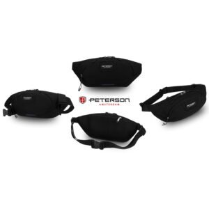 Sportowa saszetka z poliestru w czarnym kolorze - Peterson-2