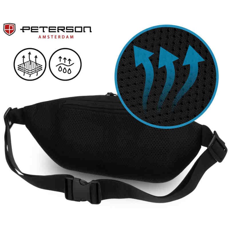 Sportowa saszetka z poliestru w czarnym kolorze - Peterson-3