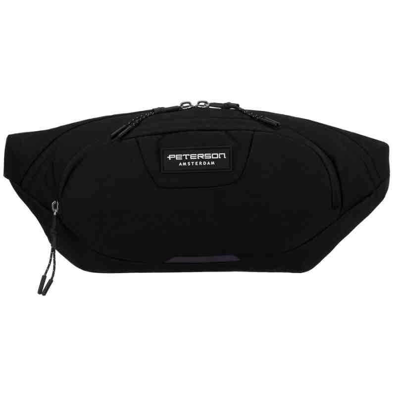 Sportowa saszetka z poliestru w czarnym kolorze - Peterson-4