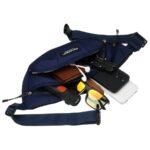 Granatowa, sportowa saszetka z poliestru zamykana suwakiem - Peterson-10