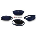 Granatowa, sportowa saszetka z poliestru zamykana suwakiem - Peterson-3