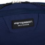 Granatowa, sportowa saszetka z poliestru zamykana suwakiem - Peterson-11