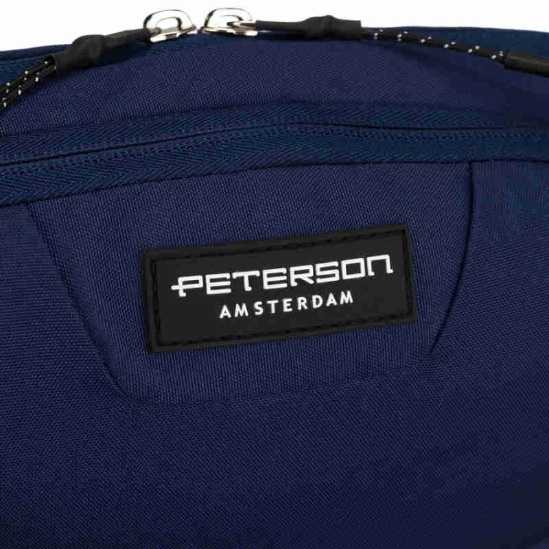 Granatowa, sportowa saszetka z poliestru zamykana suwakiem - Peterson-11
