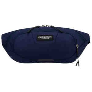 Granatowa, sportowa saszetka z poliestru zamykana suwakiem - Peterson-4