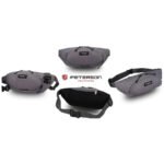 Praktyczna saszetka sportowa z poliestru w ciemnoszarym kolorze, zamykana suwakiem - Peterson-2