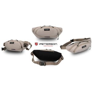 Praktyczna, jasnoszara saszetka sportowa z poliestru zawieszona na regulowanym pasku - Peterson-2