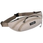 Praktyczna, jasnoszara saszetka sportowa z poliestru zawieszona na regulowanym pasku - Peterson-1