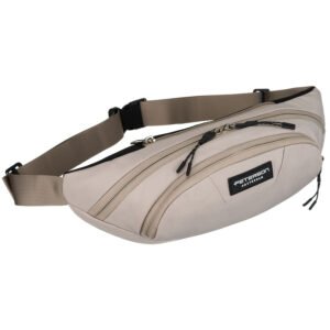 Praktyczna, jasnoszara saszetka sportowa z poliestru zawieszona na regulowanym pasku - Peterson-1