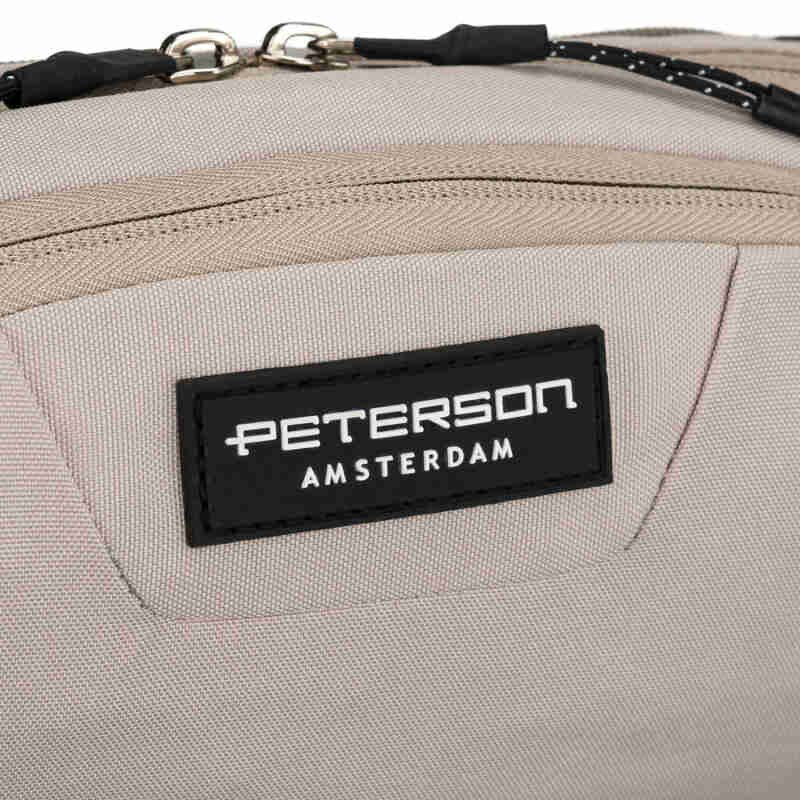 Praktyczna, jasnoszara saszetka sportowa z poliestru zawieszona na regulowanym pasku - Peterson-11