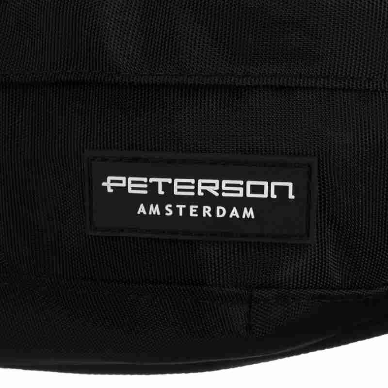 Sportowa, pojemna saszetka z poliestru w czarnym kolorze - Peterson-7