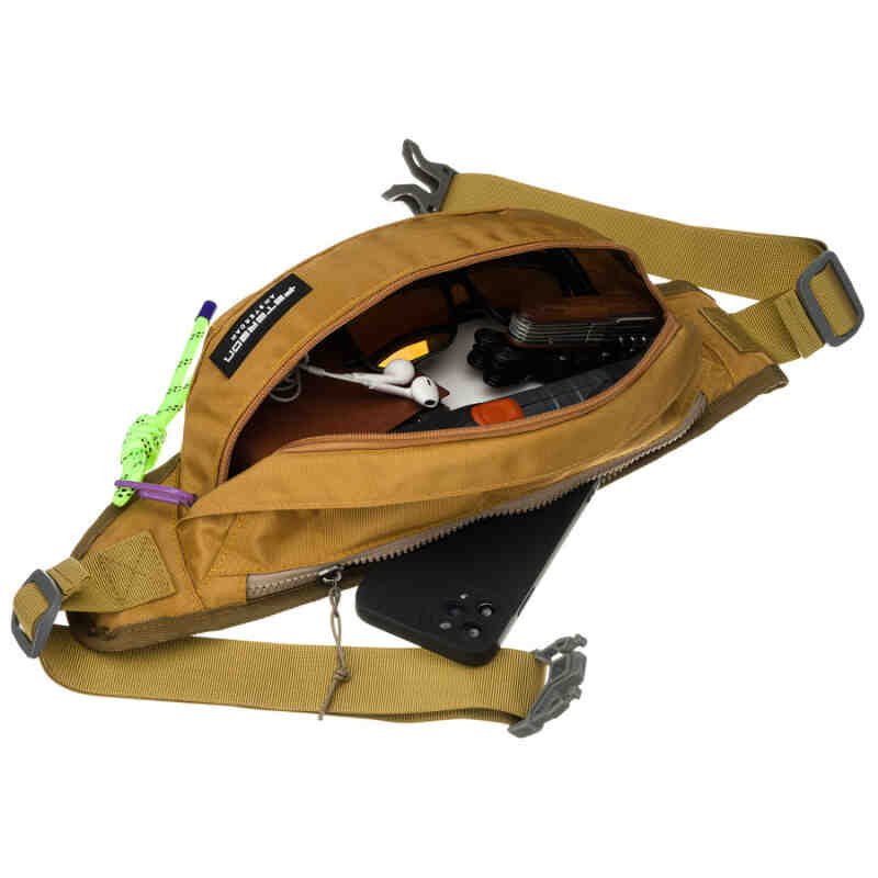 Praktyczna, żółta saszetka z poliestru zamykana suwakiem - Peterson-4