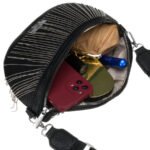 Stylowa, czarna saszetka damska wykonana ze skóry ekologicznej - Peterson-11