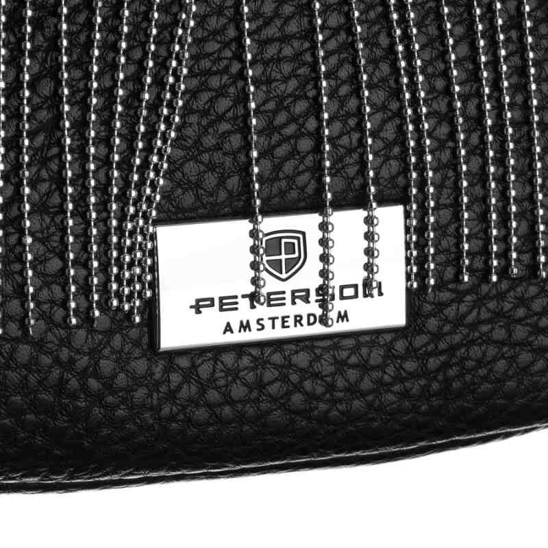 Stylowa, czarna saszetka damska wykonana ze skóry ekologicznej - Peterson-5