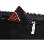 Stylowa, czarna saszetka damska wykonana ze skóry ekologicznej - Peterson-10