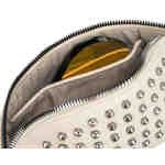 Modna saszetka damska wykonana ze skóry ekologicznej w jasnobeżowym kolorze, zamykana suwakiem - Peterson-7