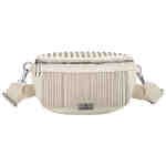 Modna saszetka damska wykonana ze skóry ekologicznej w jasnobeżowym kolorze, zamykana suwakiem - Peterson-3