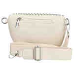 Modna saszetka damska wykonana ze skóry ekologicznej w jasnobeżowym kolorze, zamykana suwakiem - Peterson-4