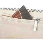 Modna saszetka damska wykonana ze skóry ekologicznej w jasnobeżowym kolorze, zamykana suwakiem - Peterson-9