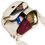 Saszetka damska wykonana ze skóry ekologicznej w jasnobeżowym kolorze - Peterson-10