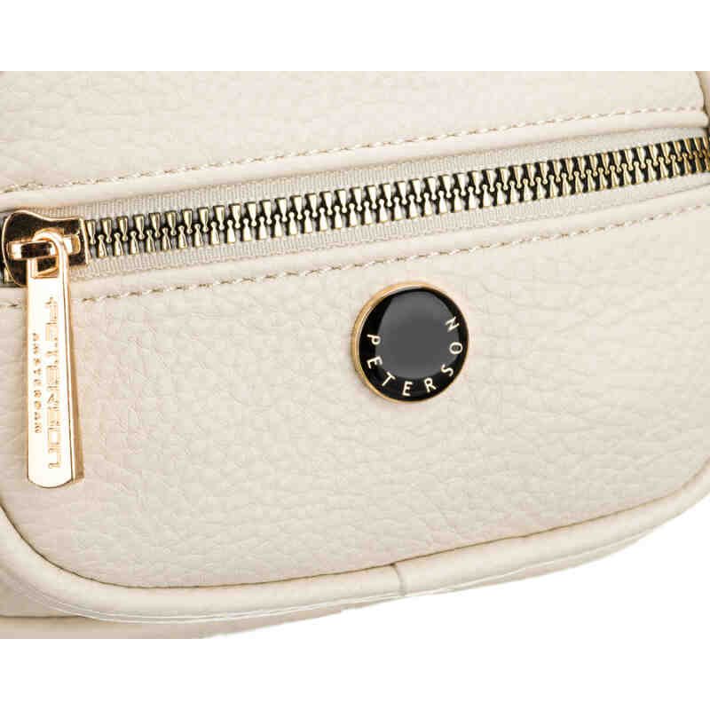 Saszetka damska wykonana ze skóry ekologicznej w jasnobeżowym kolorze - Peterson-5