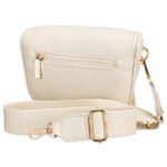 Saszetka damska wykonana ze skóry ekologicznej w jasnobeżowym kolorze - Peterson-4